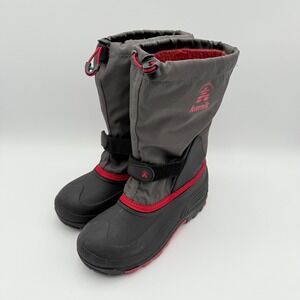 Kamik Snow Boots Youth 6 Red Gray Waterbug5 Waterproof Winter Insulated Warm